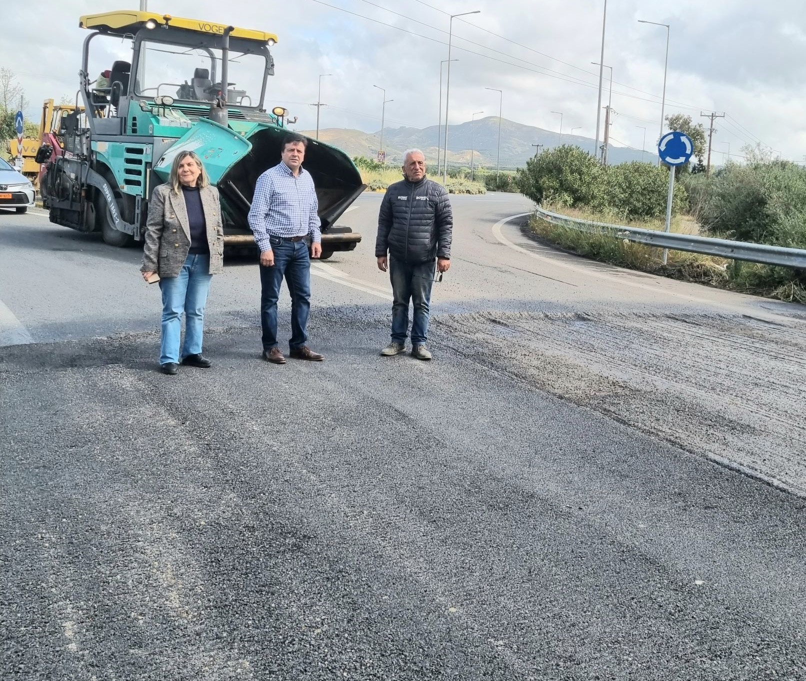 Αυτοψία του Αντιπεριφερειάρχη Ηρακλείου στο έργο ασφαλτικής αναβάθμισης κόμβος Πραιτωρίων-Πύργος