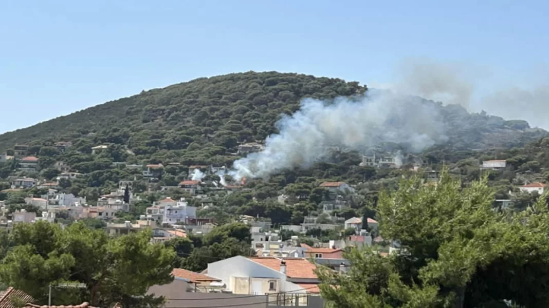 Συναγερμός για φωτιά κοντά σε σπίτια – Σηκώθηκαν δύο ελικόπτερα
