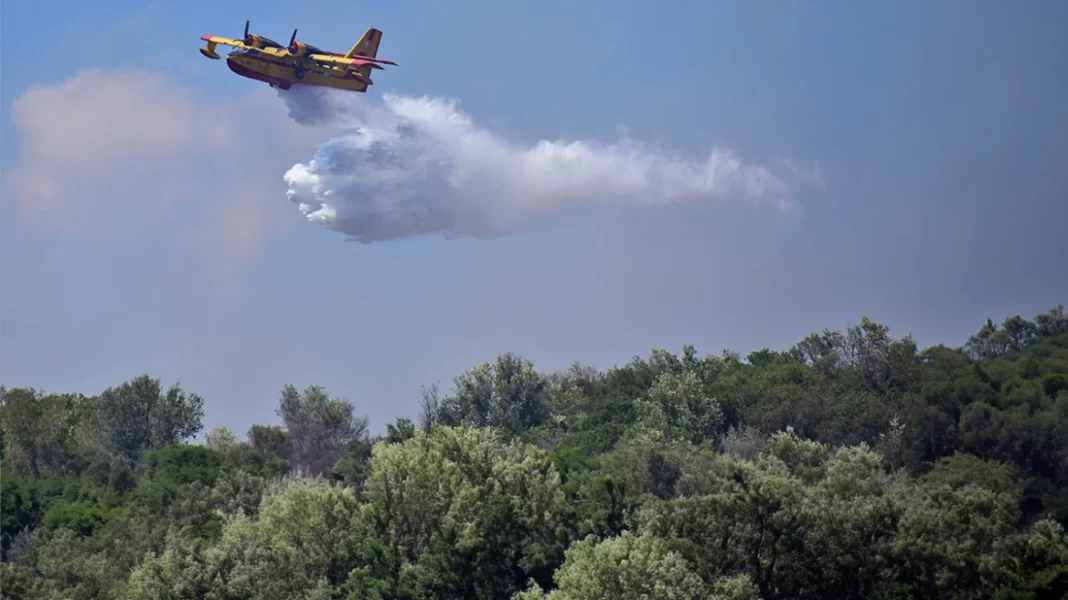 Μεγάλη φωτιά στη Λέσβο – Σηκώθηκαν δύο αεροσκάφη