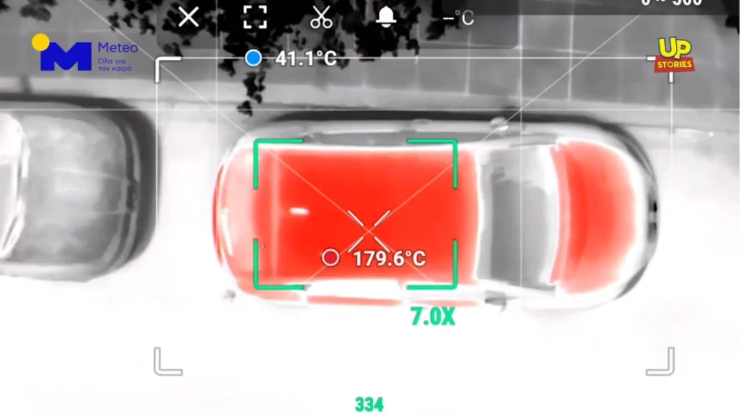 Καύσωνας: «Παγίδα θανάτου» τα σταθμευμένα αυτοκίνητα – Θερμοκρασίες 179°C στην οροφή και 50° C στο εσωτερικό