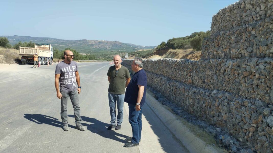 Αυτοψία από τον Αντιπεριφερειάρχη Τεχνικών Έργων στο οδικό δίκτυο Ηράκλειο-Βιαννος – Συνεχίζονται οι εργασίες