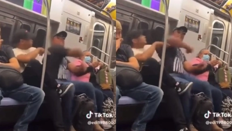 Απίστευτες σκηνές βίας στο μετρό της Νέας Υόρκης: Του έχωσε τρεις αγκωνιές επειδή κοιμήθηκε στον ώμο του