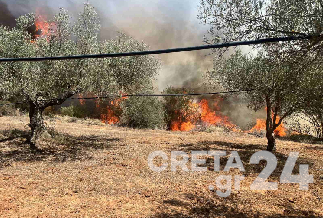 Μεγάλη πυρκαγιά στο Ασήμι – Σηκώθηκε ελικόπτερο