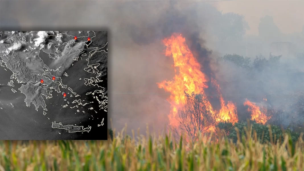 Meteo: Οι δασικές πυρκαγιές κάλυψαν με καπνό τον ουρανό της Ελλάδας – Δείτε εικόνα από δορυφόρο