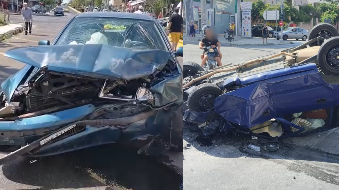 Σφοδρή σύγκρουση σε διασταύρωση – Δύο τραυματίες
