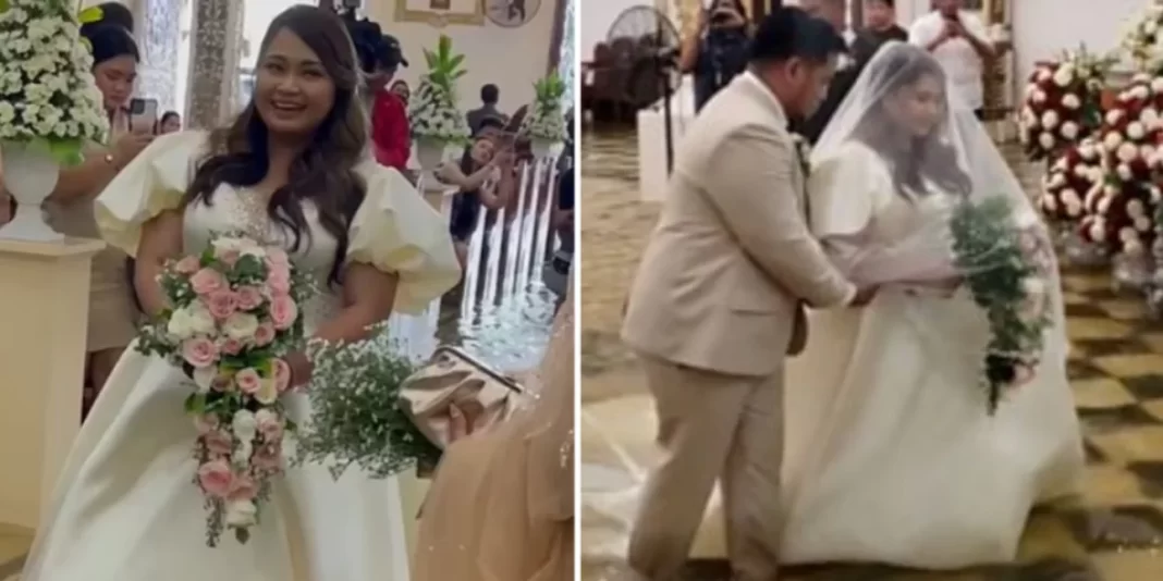 Φιλιππίνες: Viral η νύφη που δεν την πτόησε ούτε ο τυφώνας Ντοκσούρι, που πλημμύρισε τον ναό