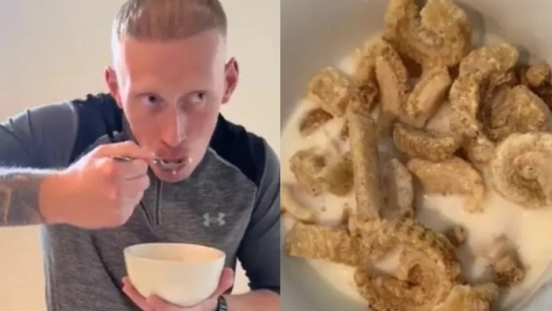 Το πρωινό ενός άνδρα που έγινε viral στο TikTok: Τρώει χοιρινό με γάλα