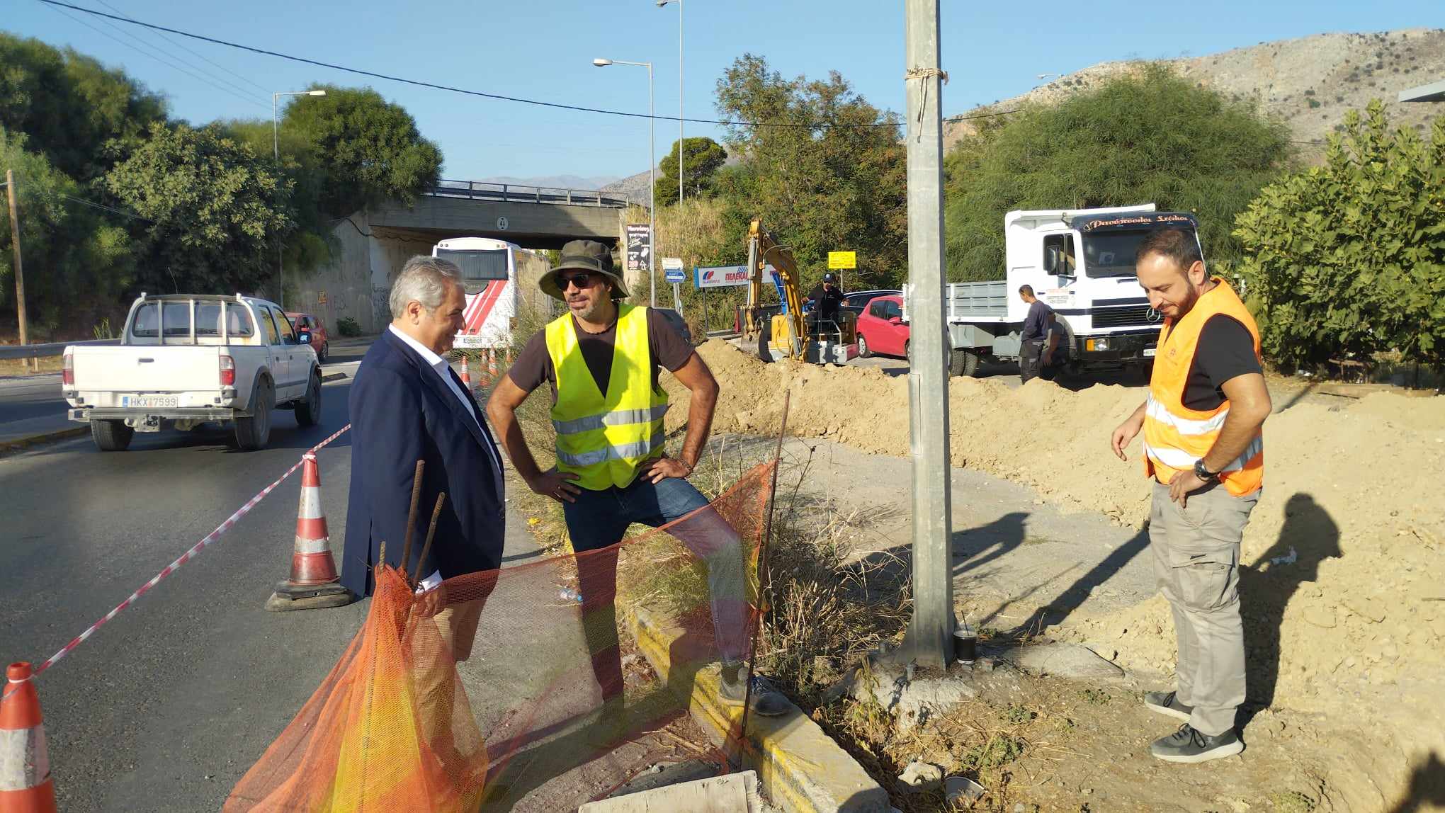 Στα έργα αντιπλημμυρικής προστασίας και βελτίωσης της οδικής ασφάλειας στο Γάζι ο Νίκος Σκουλάς