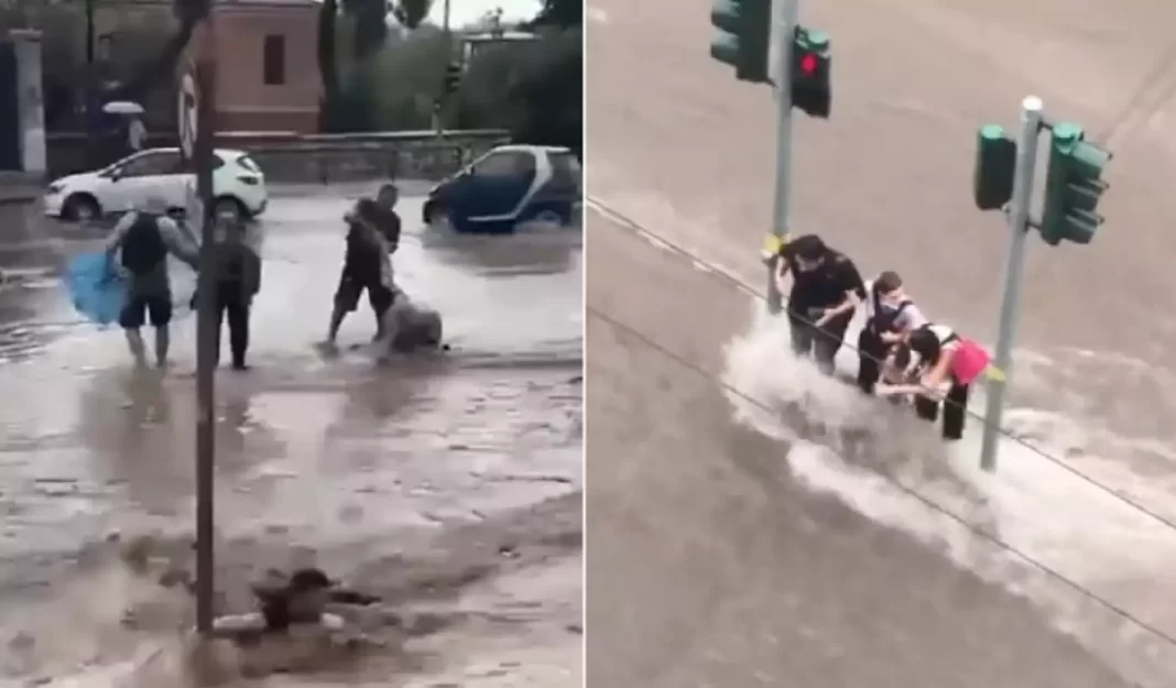 KENTRO___ARTRO Παραλίγο να πνιγούν στη λεωφόρο Βασιλίσσης Σοφίας δίπλα στον Ευαγγελισμό – Συγκλονιστικές εικόνες