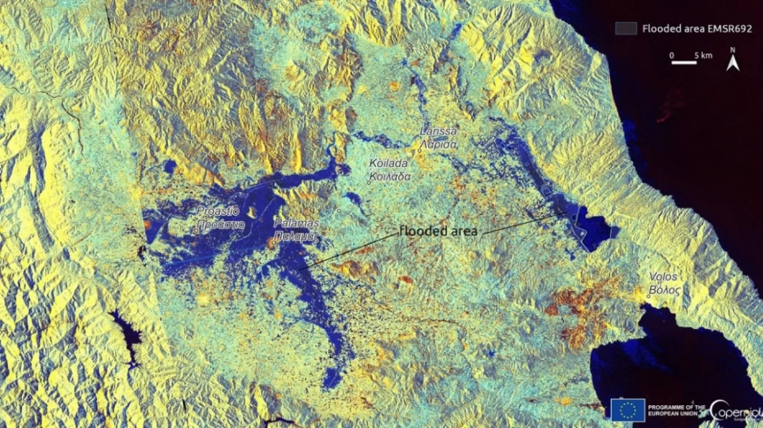 Κακοκαιρία Daniel: Περιοχές της Ελλάδας δέχθηκαν έως και 800 χιλιοστά βροχής, σύμφωνα με το Copernicus