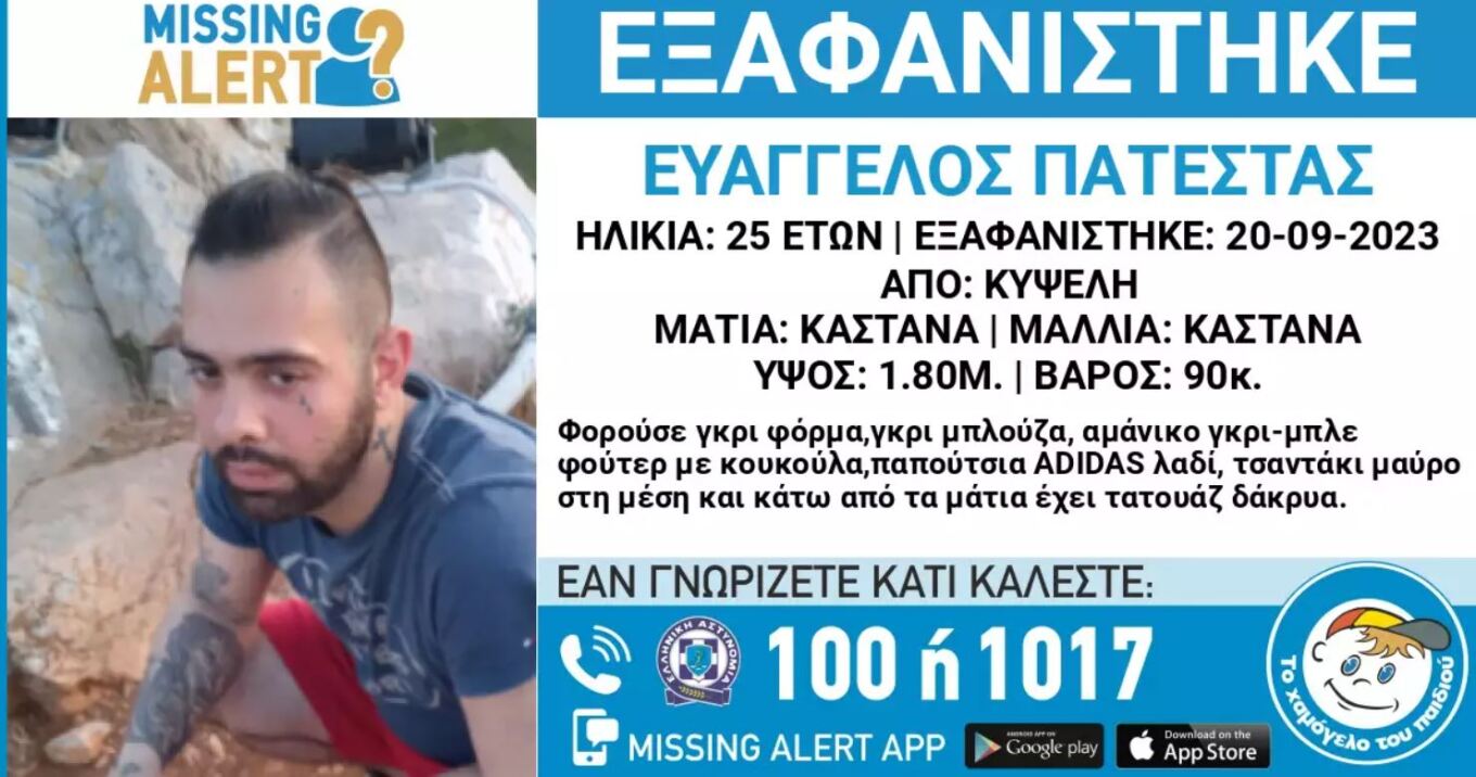 Συναγερμός για 25χρονο που αγνοείται σχεδόν μία βδομάδα από την Κυψέλη