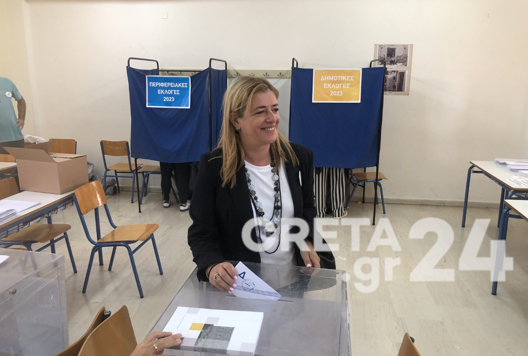 Στο 3ο Λύκειο Ηρακλείου ψήφισε η Μαρία Καναβάκη