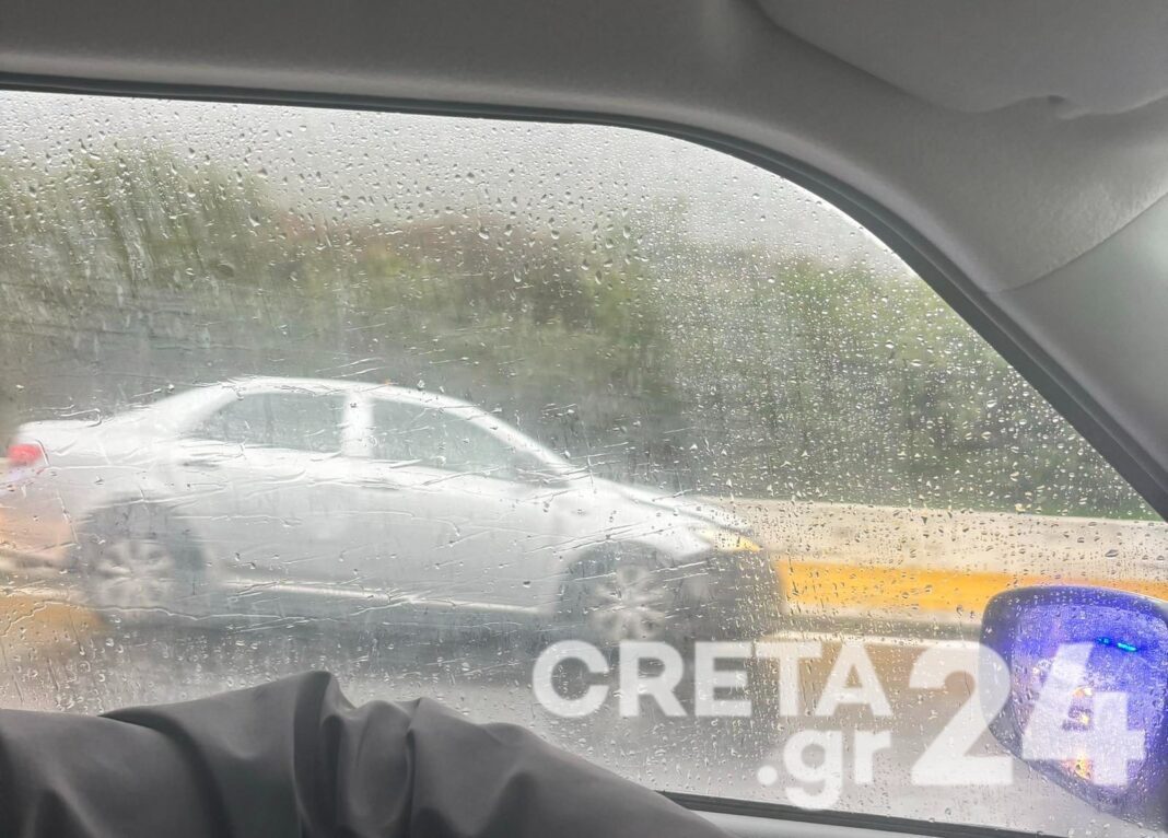 Μπαράζ τροχαίων ατυχημάτων στο Ηράκλειο λόγω έντονης βροχόπτωσης