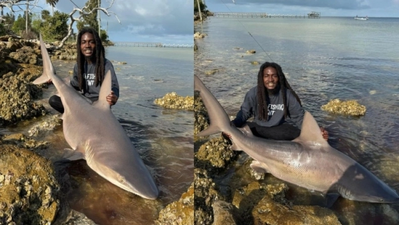 «Άλλη μια μέρα στη δουλειά»: Έγινε viral επειδή έπιασε με τα χέρια του καρχαρία