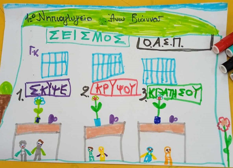 Μια ζωγραφιά από τους μαθητές της Βιάννου για το σεισμό