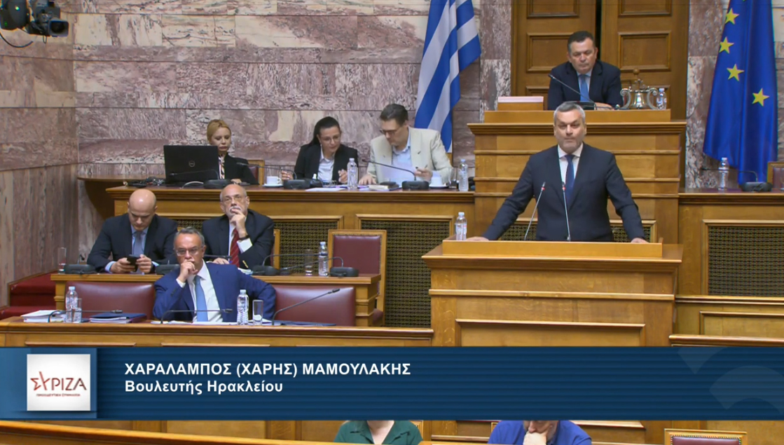 Η τοποθέτηση του Χάρη Μαμουλάκη στην Επιτροπή Παραγωγής & Εμπορίου της Βουλής