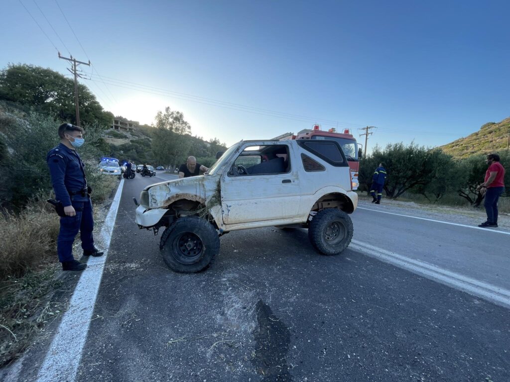 Κρήτη: Τζιπ πέρασε στο αντίθετο ρεύμα και «καρφώθηκε» στα βράχια