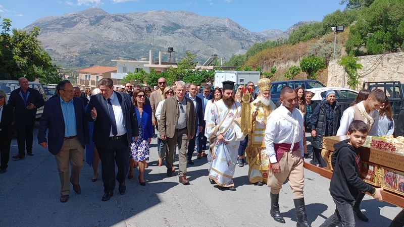 Ο Αλέξης Καλοκαιρινός στον εορτασμό του της επετείου Ανακομιδής των Ιερών Λειψάνων του Αγίου Μύρωνος Επισκόπου Κρήτης