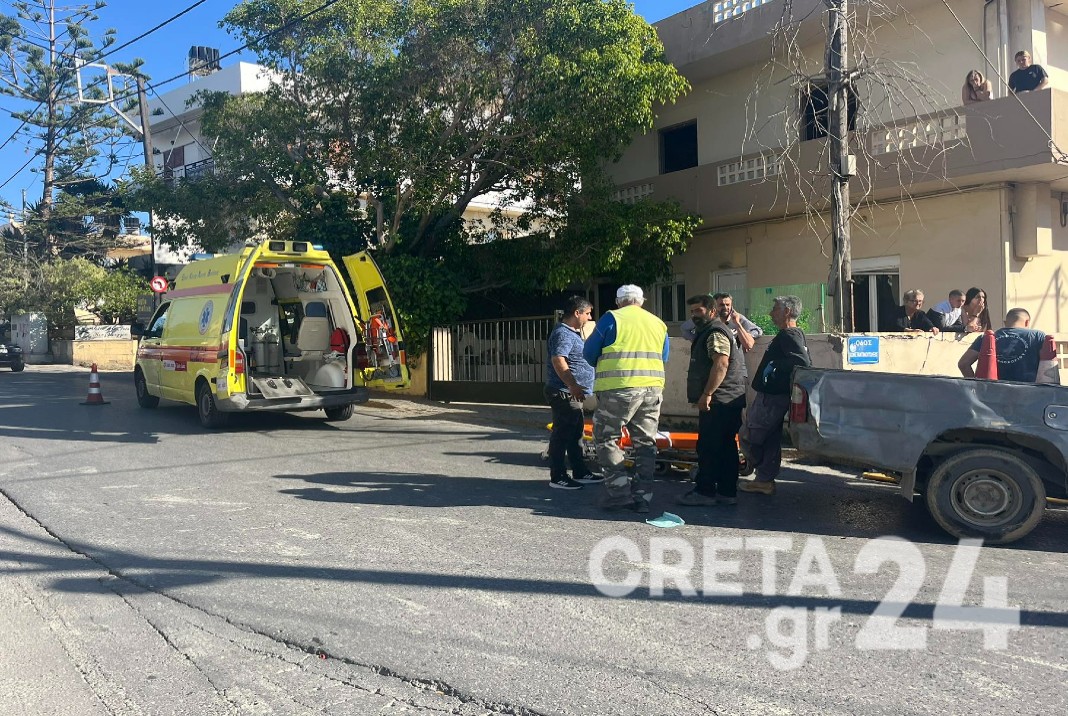Τροχαίο ατύχημα στο Ηράκλειο – Στο νοσοκομείο νεαρός άνδρας (εικόνες)