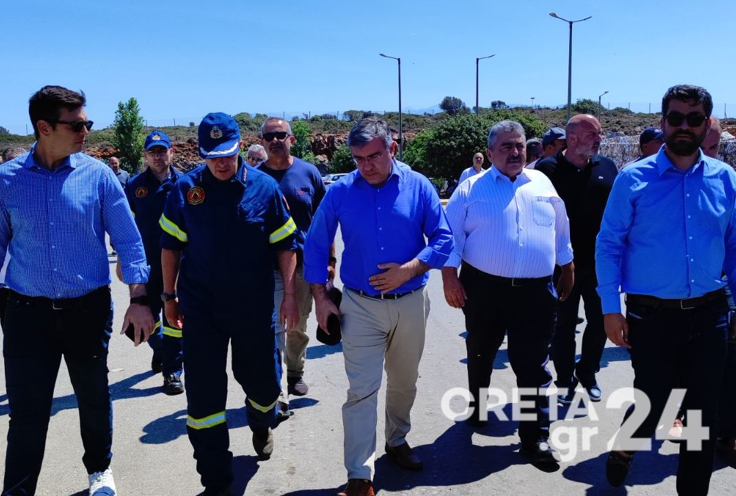 Στα Χανιά ο Μανώλης Γραφάκος – Στόχος του Υπουργείου η άμεση επαναλειτουργία της μονάδας ανακύκλωσης
