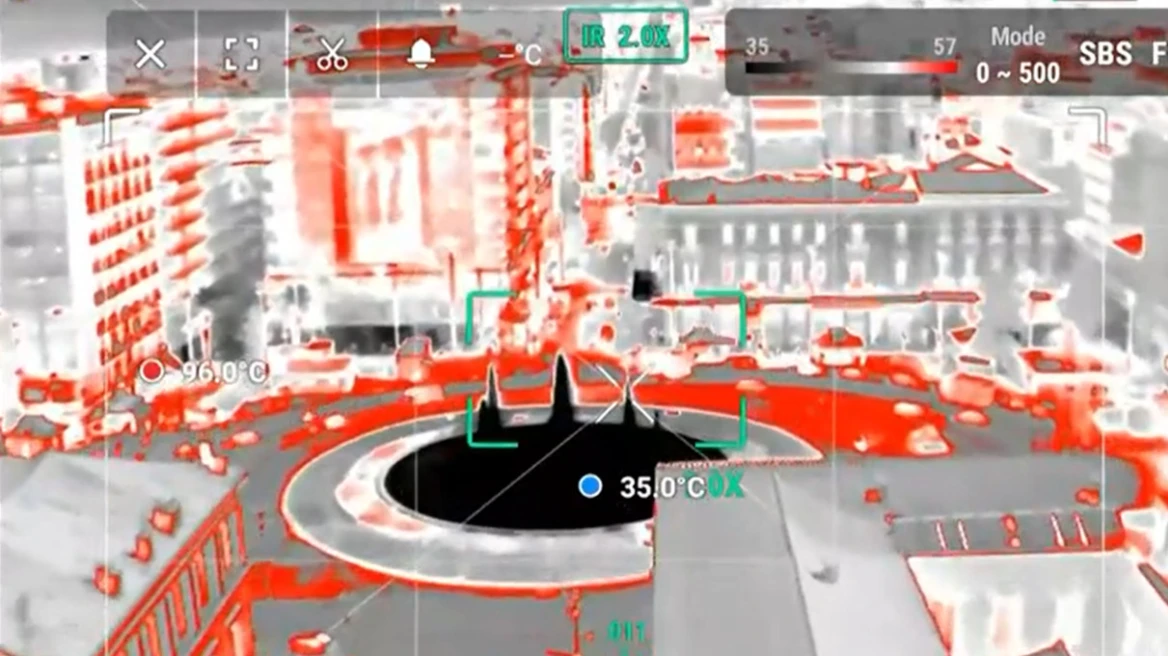 Καιρός: Θερμική κάμερα καταγράφει 96°C στα κτήρια και 67°C στην άσφαλτο, δείτε βίντεο