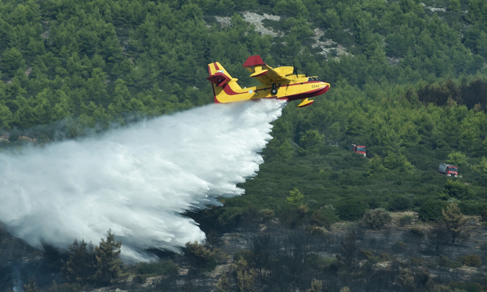 Αναγκαστική προσγείωση πυροσβεστικού αεροσκάφους