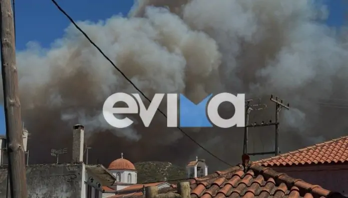 Φωτιά στην Εύβοια: Εκκενώνονται χωριά – Οι ισχυροί άνεμοι δημιούργησαν νέο μέτωπο