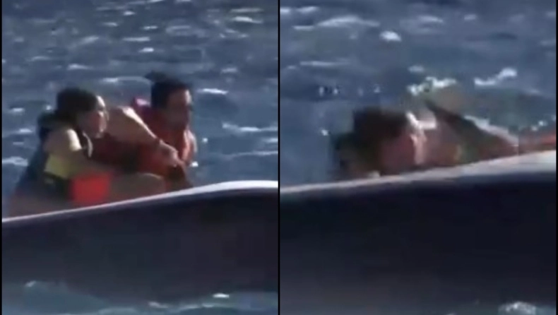 Η στιγμή που δημοσιογράφος του Action 24 πέφτει από το jet ski, ενώ κάνει ρεπορτάζ