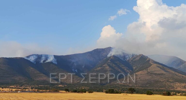 Σέρρες: Καίει για έκτη μέρα η φωτιά στο όρος Όρβηλος. Επιχειρούν από σήμερα και επίγειες δυνάμεις
