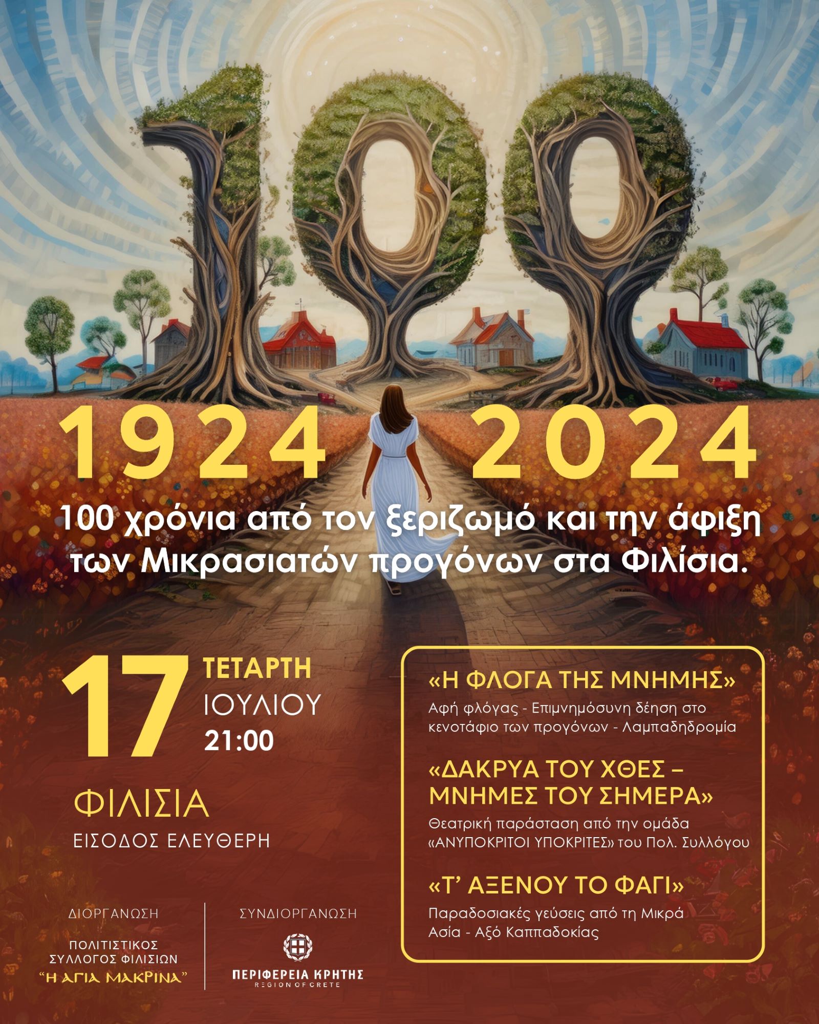 Εκδηλώσεις στα Φιλίσσια για τα 100 από τον ξεριζωμό Μικρασιατών