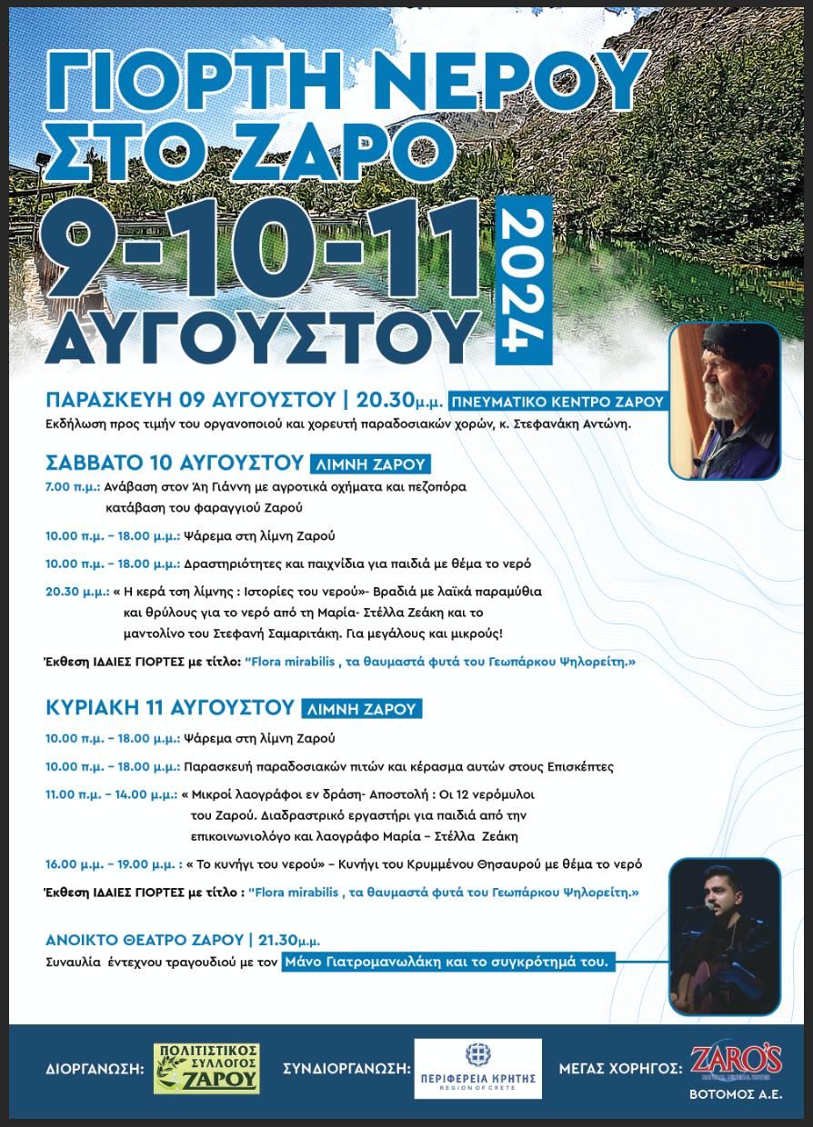 «Γιορτή Νερού» στο Ζαρό