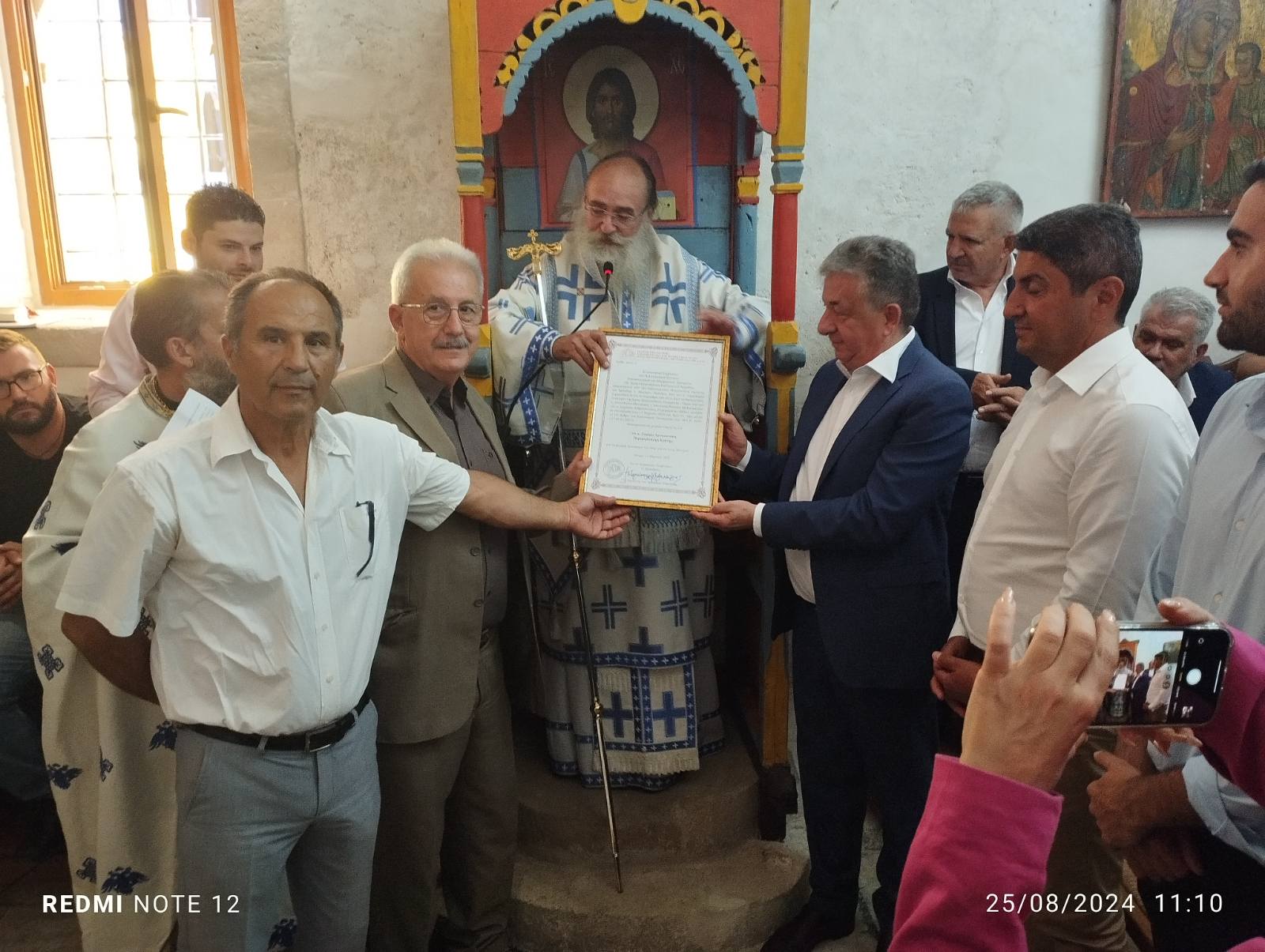 Τιμητική διάκριση στον Περιφερειάρχη για την ανακαίνιση του Αγίου Τίτου στο Τυμπάκι