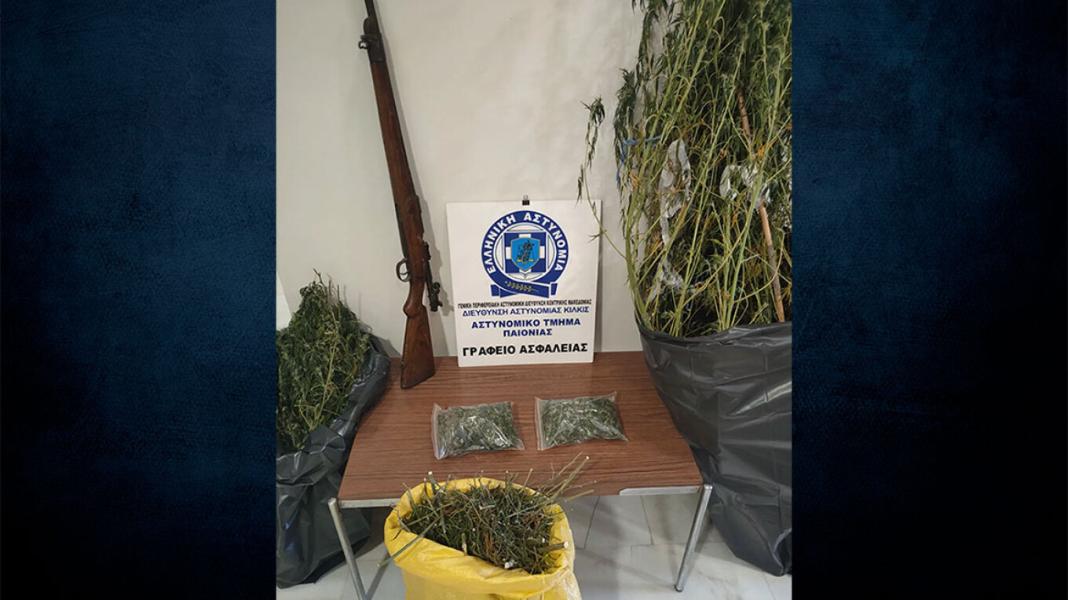 Τρία κιλά κάνναβης και πολεμικό όπλο στο σπίτι 63χρονης