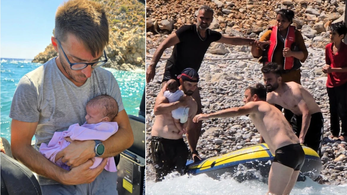Τήλος: Συγκίνησε ο Kρητικός λιμενικός που διέσωσε το 50ημερών βρέφος