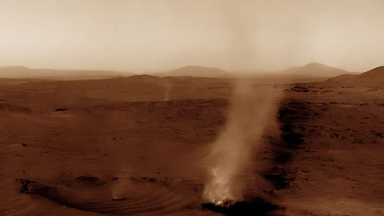 Το ρόβερ Perseverance κατέγραψε τη σπάνια σύγκρουση δύο σκονοδιαβόλων στην επιφάνεια του Άρη