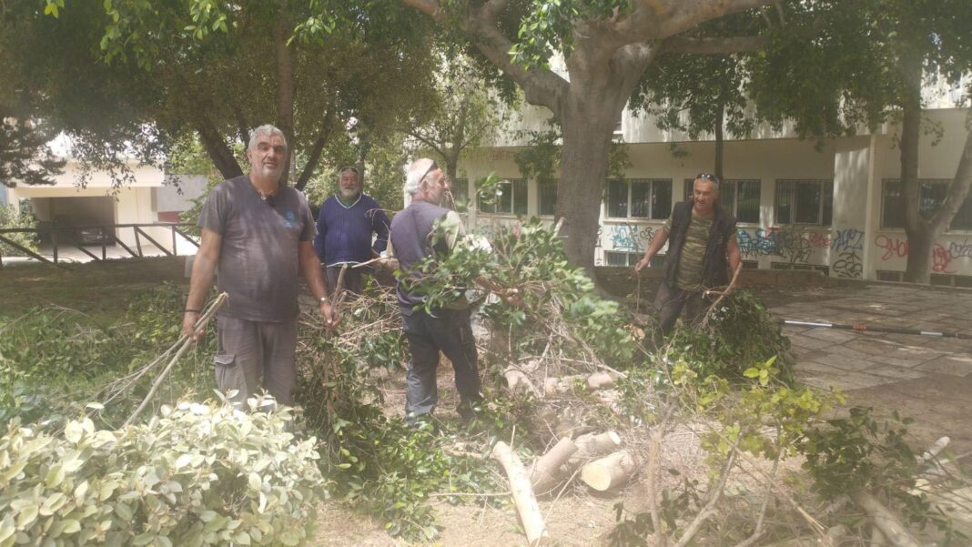 Hράκλειο: Μεγάλο κλαδί δέντρου έπεσε στο πεζοδρόμιο