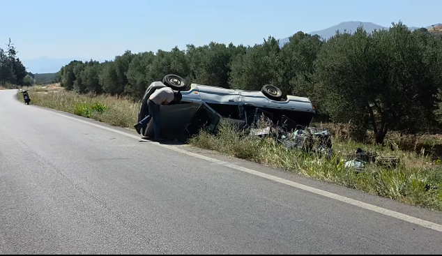 Ηράκλειο: Αγροτικό προσγειώθηκε… με τον ουρανό (βίντεο)