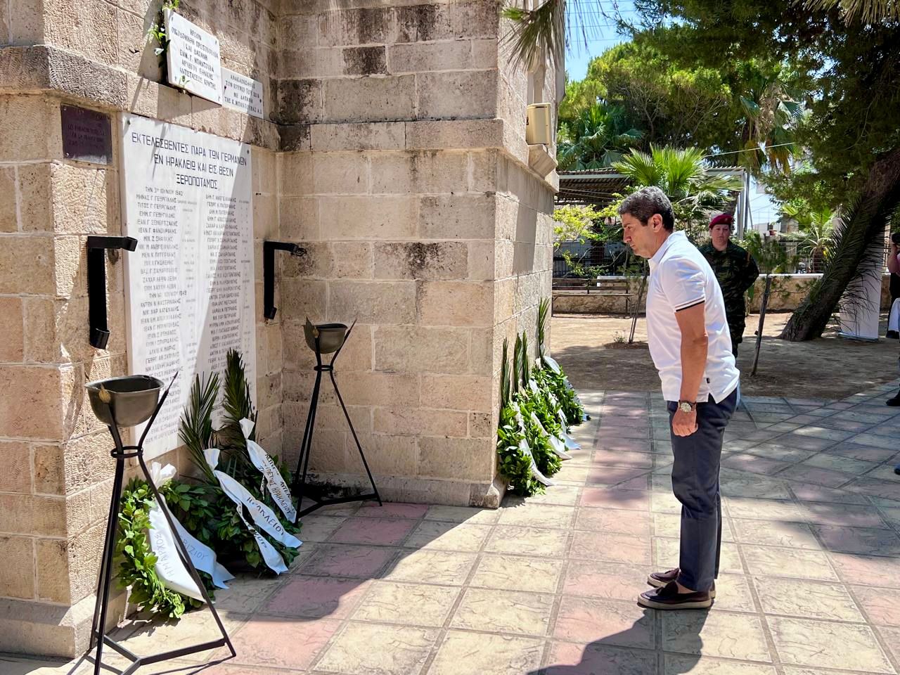 Ο Λ. Αυγενάκης στην Επιμνημόσυνη Δέηση για τους 62 Μάρτυρες στο Γάζι