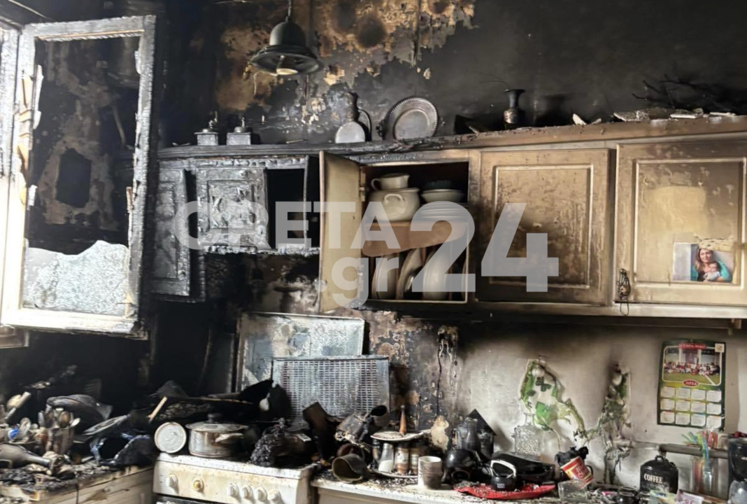 Hράκλειο: «Λαμπάδιασε» η κουζίνα αλλά δεν είχαν νερό να σβήσουν τις φλόγες
