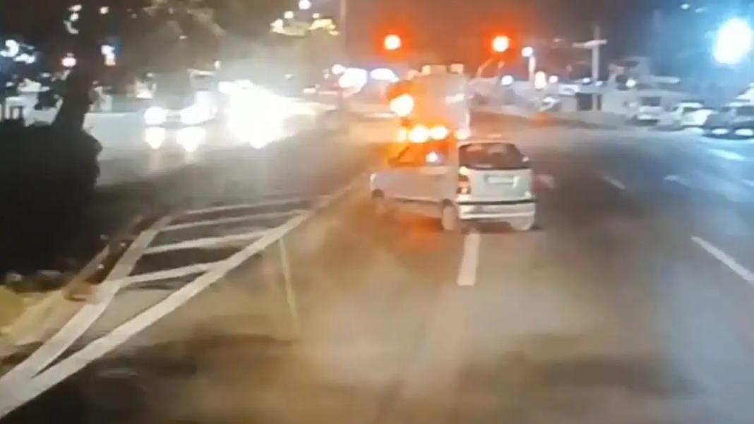 Tρελή πορεία αυτοκινήτου χωρίς οδηγό – Λύθηκε το χειρόφρενο