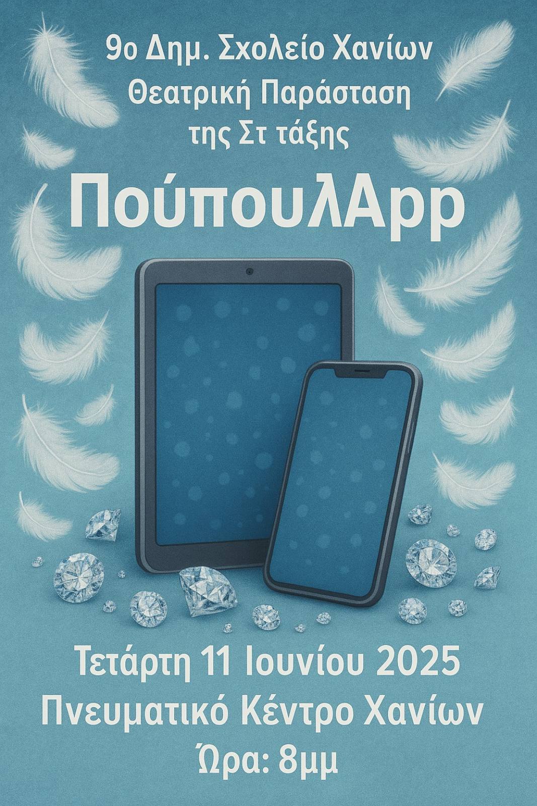 “ΠούπουλApp”: Θεατρική παράσταση από το 9ο Δημοτικό Σχολείο Χανίων
