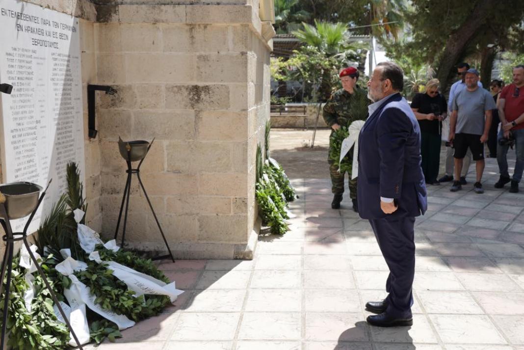 Στο μνημόσυνο για τους 62 Μάρτυρες ο Δήμαρχος Μινώα Πεδιάδας Βασίλης Κεγκερογλου