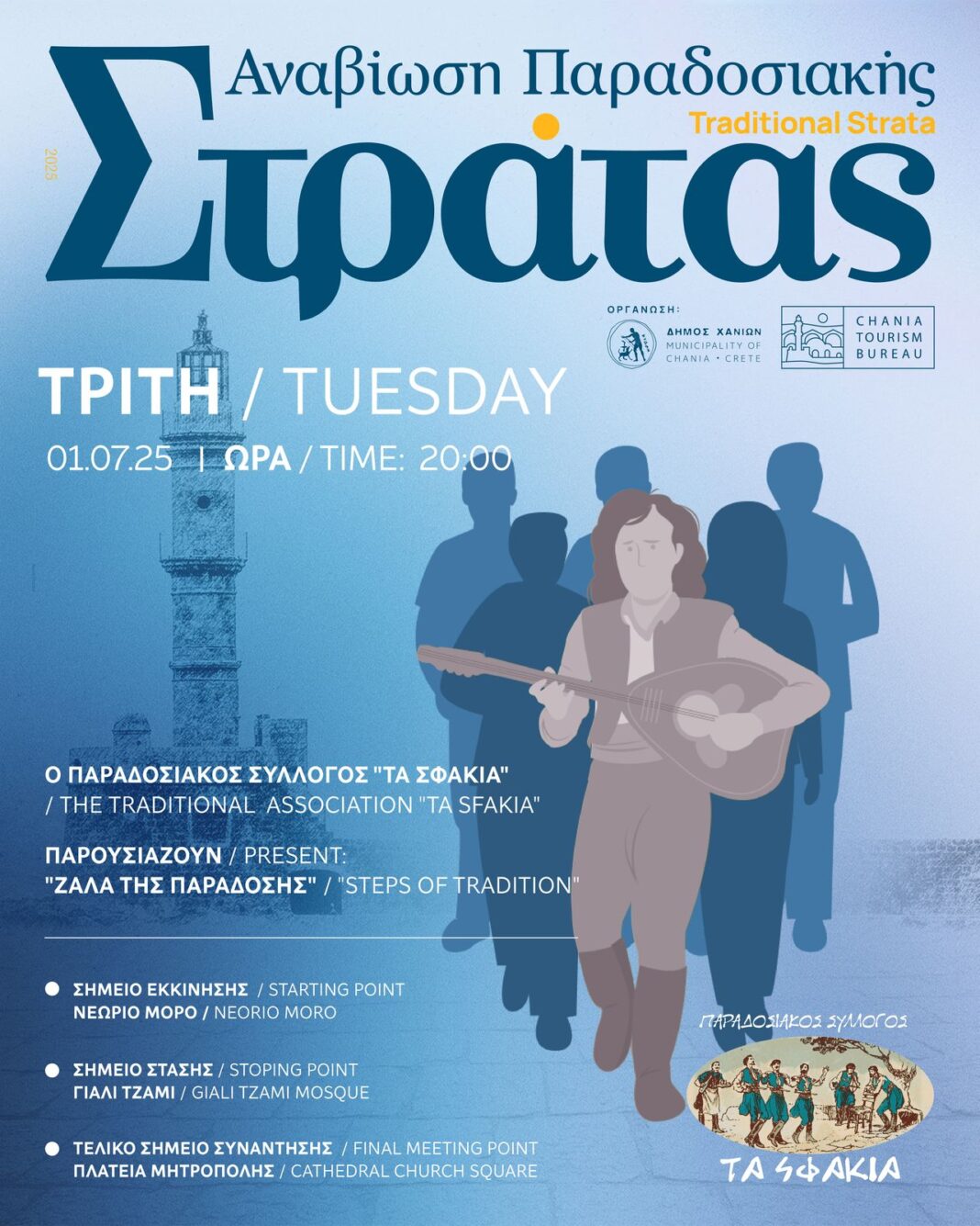 Συνεχίζεται η Παραδοσιακή Στράτα του Δήμου Χανίων – Αύριο 01/07, με τον Παραδοσιακό Σύλλογο «Τα Σφακιά»