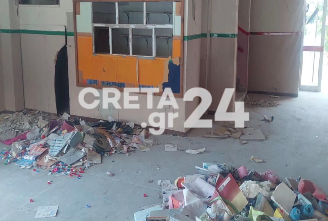 Λεηλάτησαν το σεισμόπληκτο σχολείο στο Αρκαλοχώρι – Εικόνες