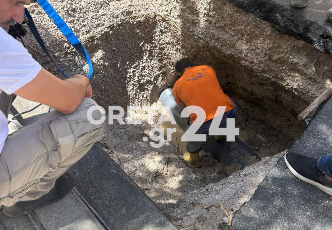 Αποκαταστάθηκε η βλάβη στον αγωγό ύδρευσης της Θερίσου από τη ΔΕΥΑΗ