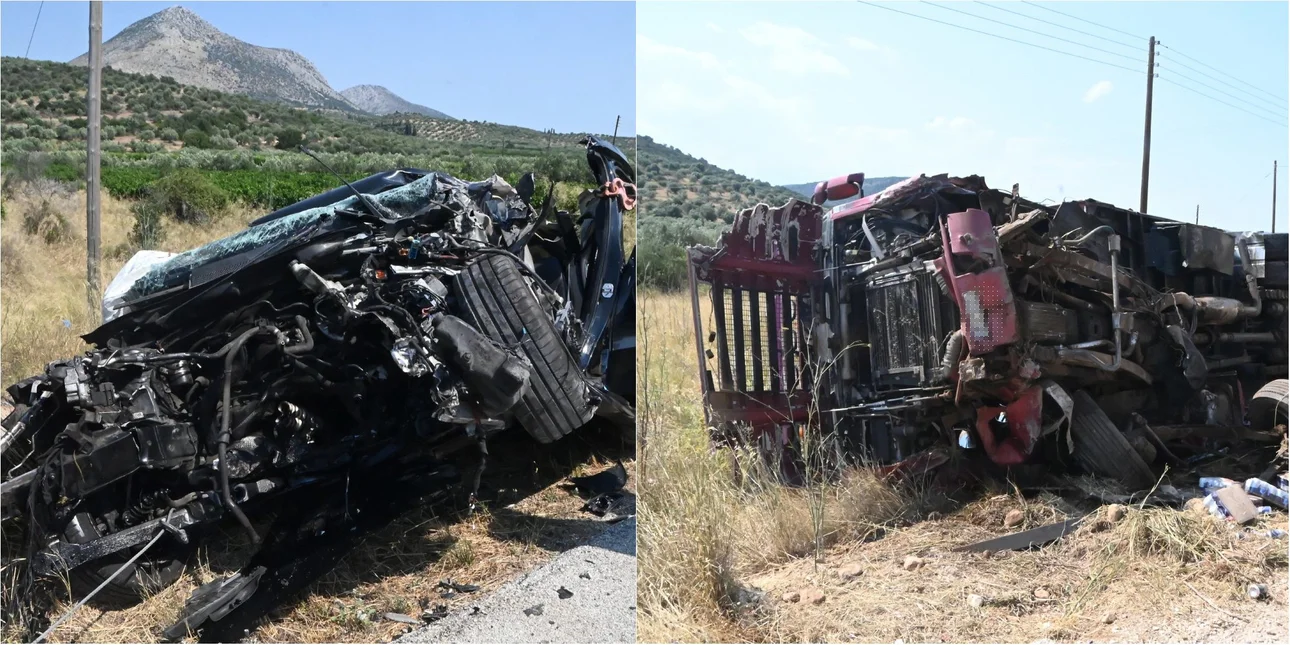 Εικόνες- σοκ από το τροχαίο δυστύχημα στην Αργολίδα με τους 3 νεκρούς – Νταλίκα συγκρούστηκε μετωπικά με τζιπ