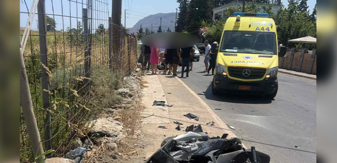 Kρήτη: Τραυματίστηκε σοβαρά οδηγός μηχανής σε τροχαίο (εικόνες)