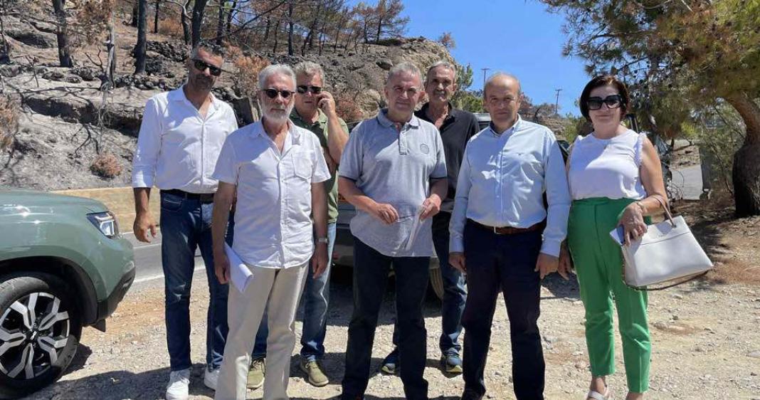 Αυτοψία Γκουντούφα στις καμένες δασικές εκτάσεις της Ιεράπετρας – Μέτρα για την αποκατάσταση των ζημιών