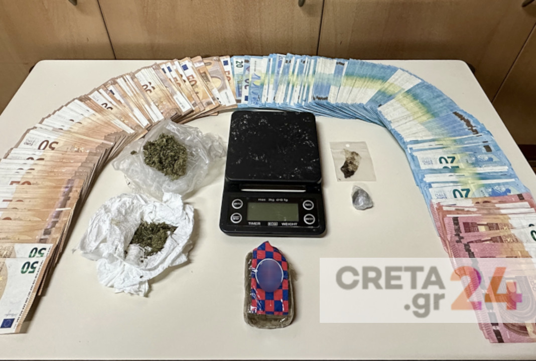 Κρήτη: Τον έπιασαν με «βράχο» κάνναβης και πάνω από 22.000 ευρώ