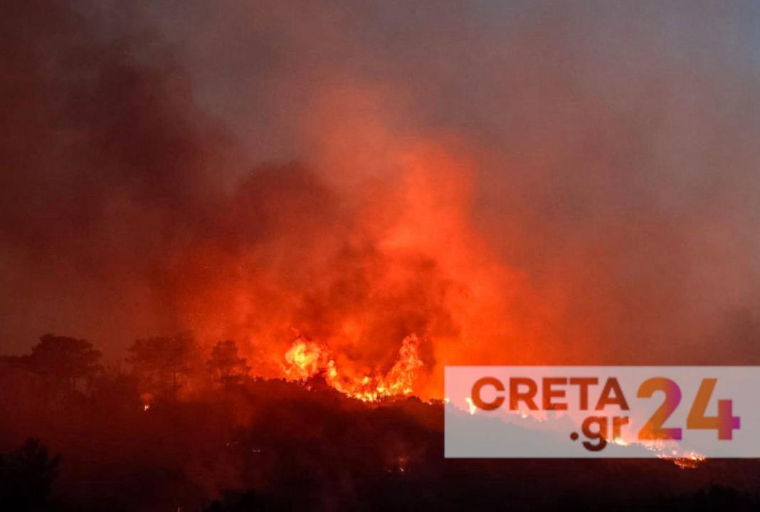 Πυρκαγιές: Δύσκολη Παρασκευή για την Κρήτη – Συναγερμός για το «κοκτέιλ» ισχυρών βοριάδων και ζέστης